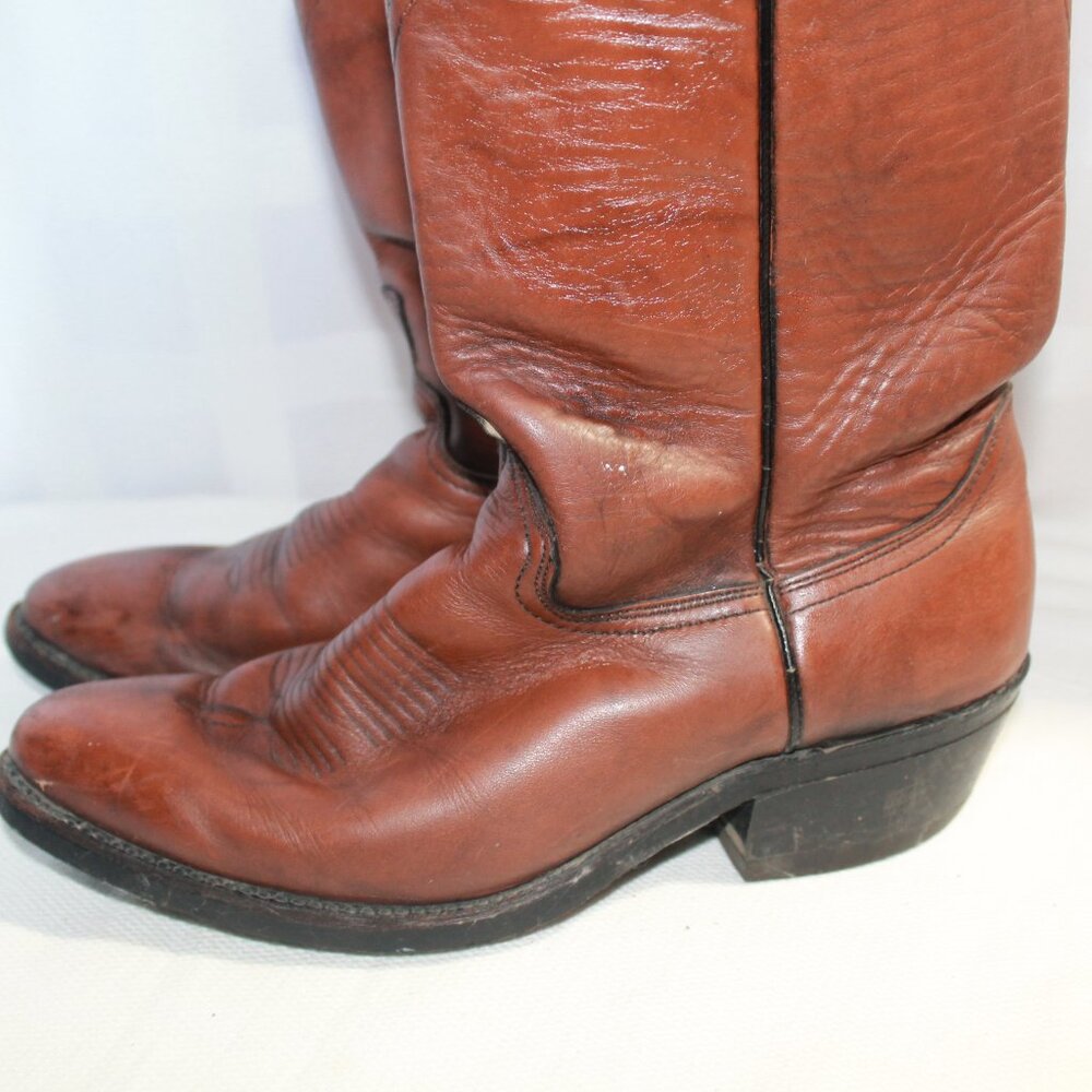 Abilene Boot Co. Brown Leather Cowgirl Boots, 7.5B - Picture 4 of 13